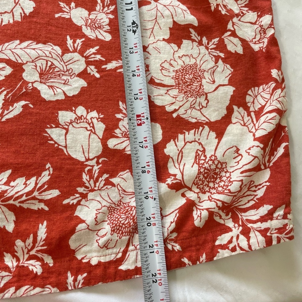 Old Navy  NWT Women’s Size XXL Tall orange and white cropped cotton shirt - Picture 5 of 11